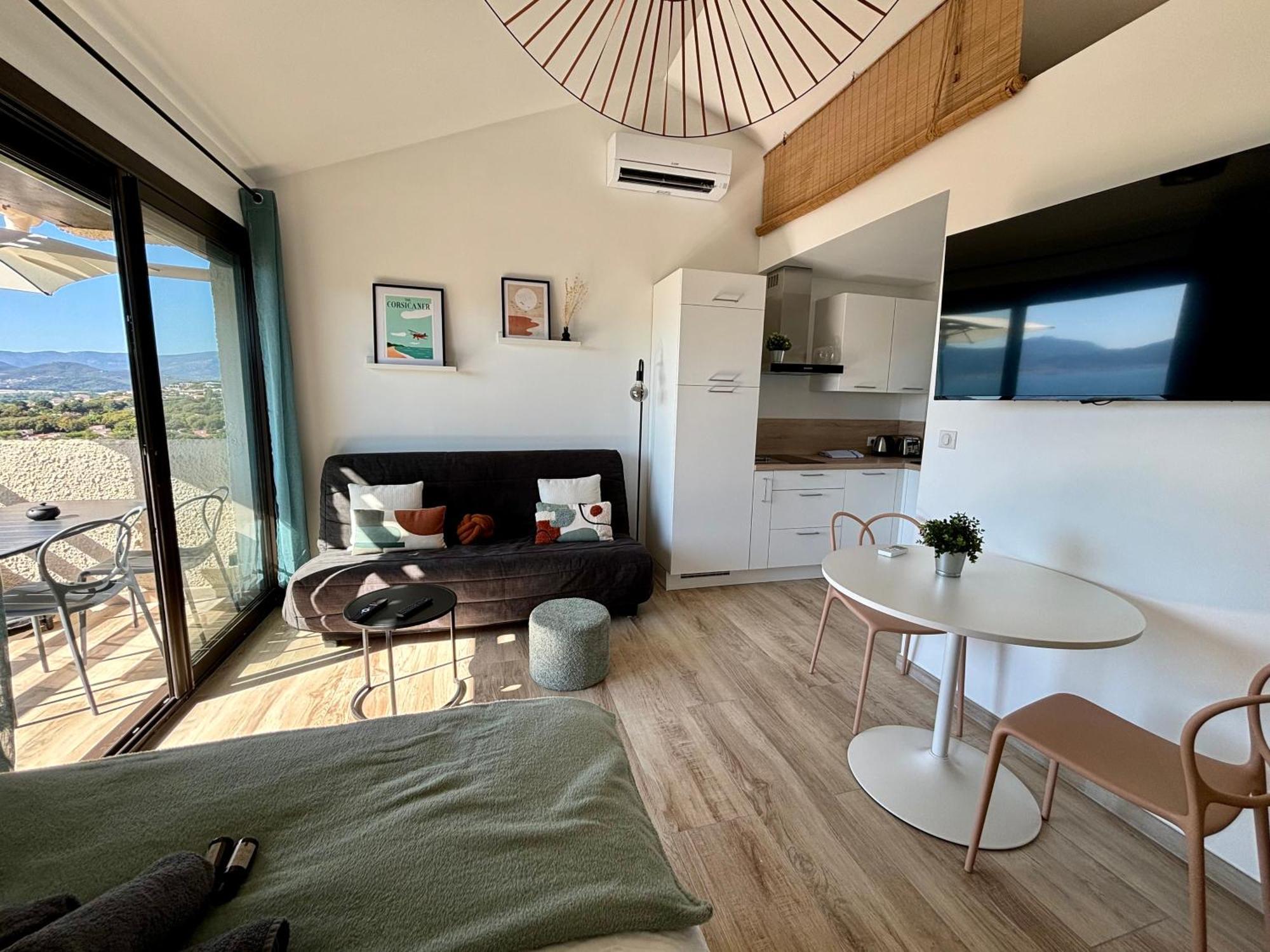 Studio Vue Mer A Porticcio Piscine Et Parking Exterior photo